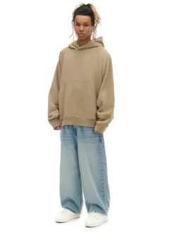 Fashion Cropp Oliwkowa bluza oversize z kapturem zielony