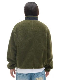 Fashion Cropp Oliwkowa bluza sherpa zielony