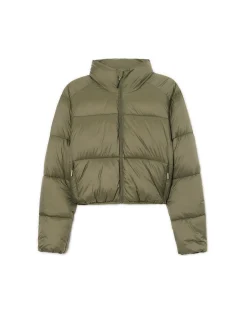 Clearance Cropp Oliwkowa kurtka puffer zielony