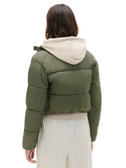 Clearance Cropp Oliwkowa kurtka puffer zielony