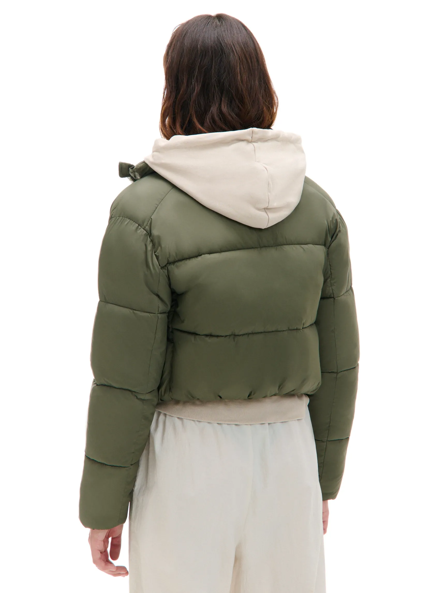 Clearance Cropp Oliwkowa kurtka puffer zielony