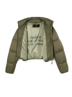 Clearance Cropp Oliwkowa kurtka puffer zielony