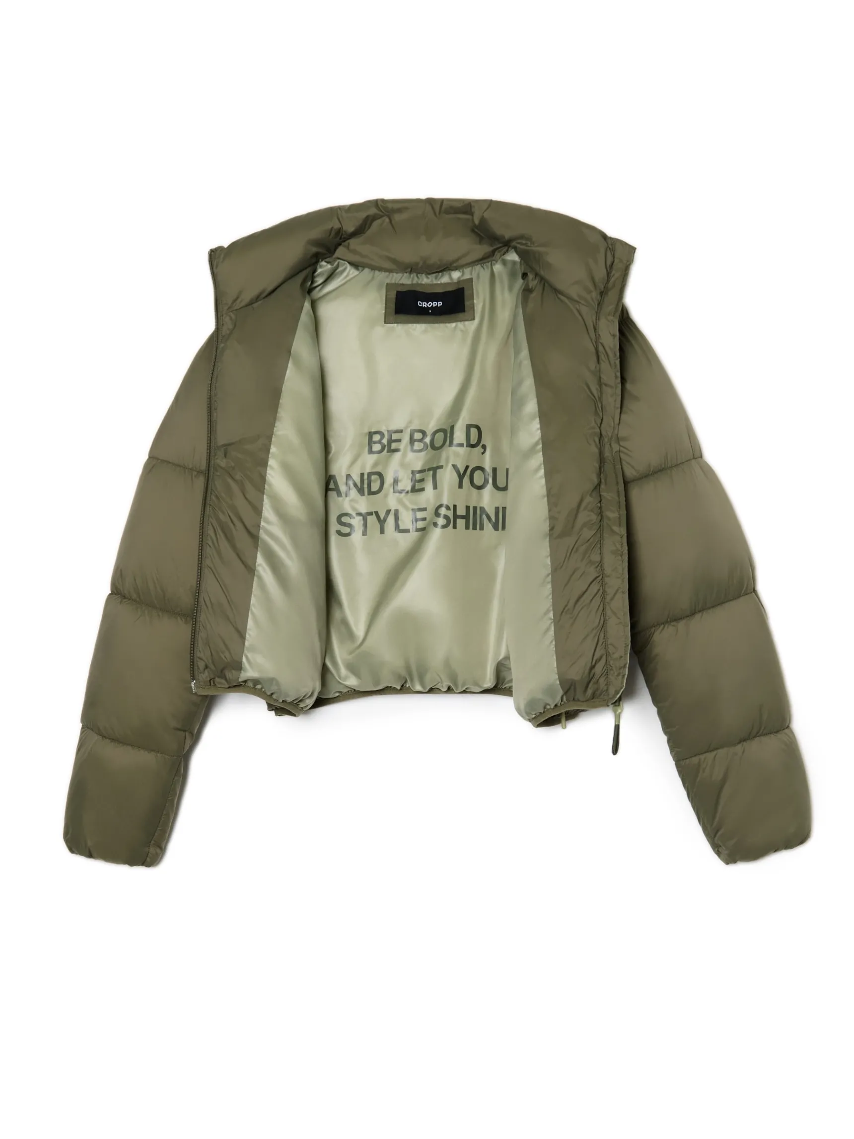Clearance Cropp Oliwkowa kurtka puffer zielony