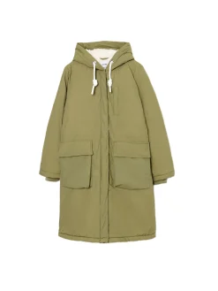 New Cropp Oliwkowa parka z kapturem zielony