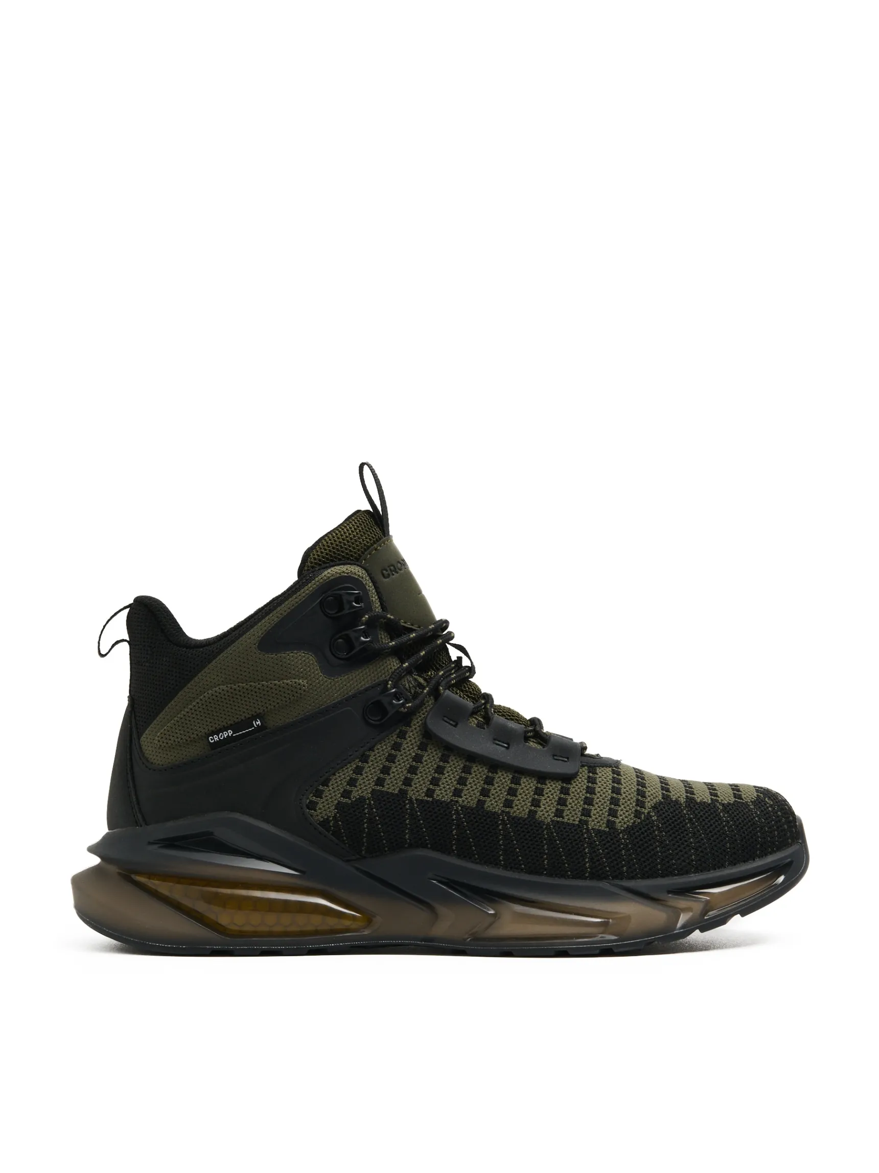 Discount Cropp Oliwkowe sneakersy za kostkę zielony