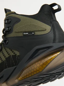 Discount Cropp Oliwkowe sneakersy za kostkę zielony