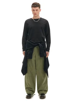 New Cropp Oliwkowe spodnie loose z regulacją nogawek zielony