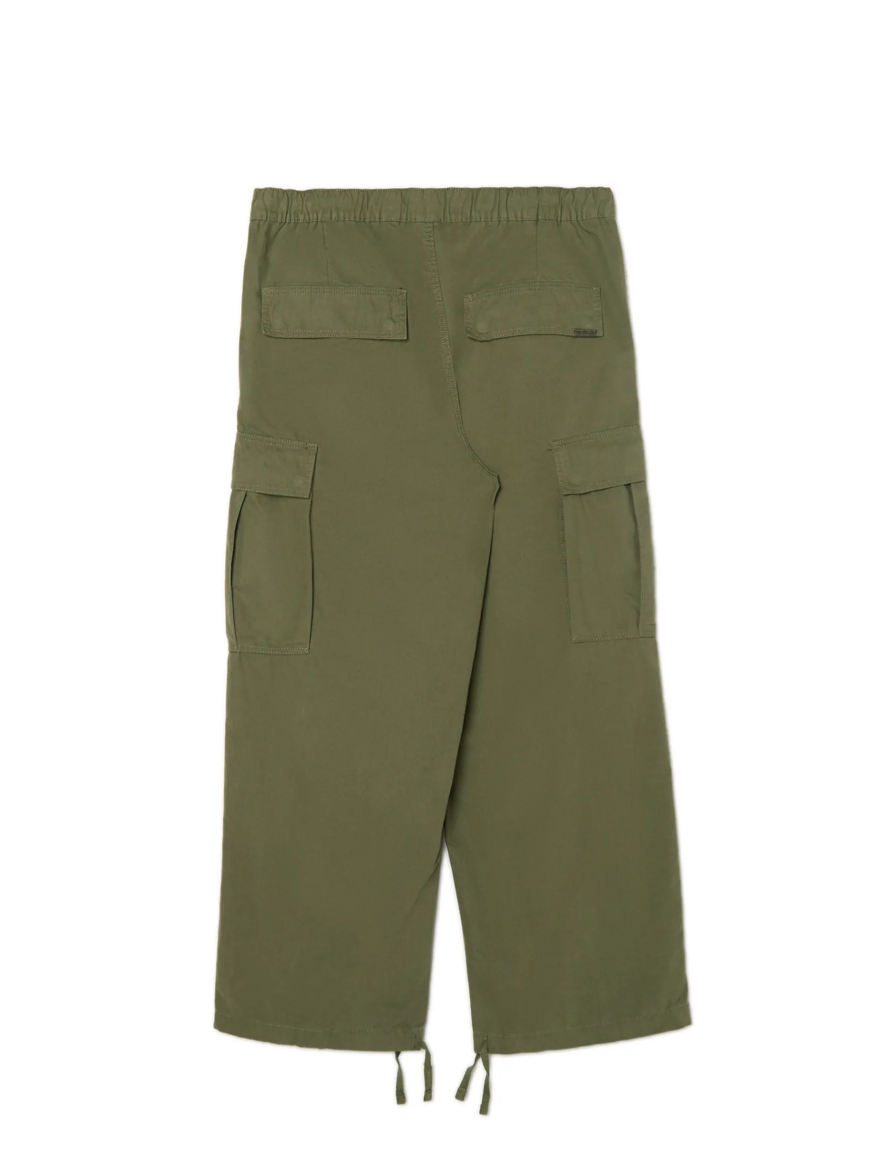 New Cropp Oliwkowe spodnie loose z regulacją nogawek zielony