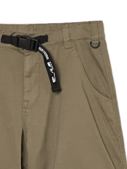 Best Cropp Oliwkowe spodnie parachute z paskiem zielony