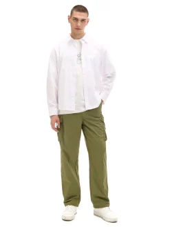 Clearance Cropp Oliwkowe spodnie z regulacją zielony