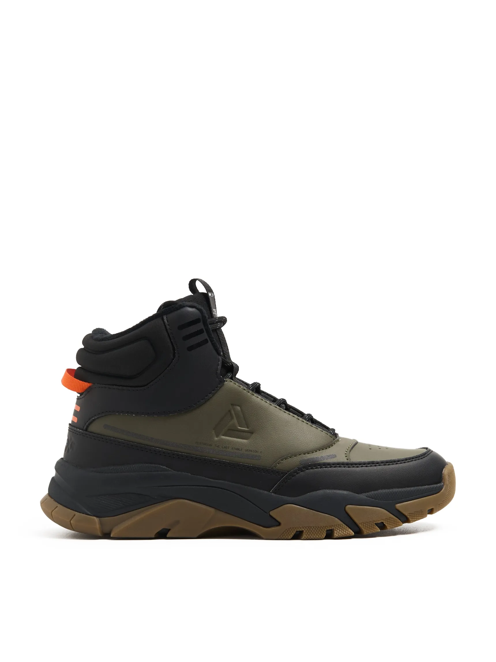 Discount Cropp Oliwkowe wysokie sneakersy na zimę zielony