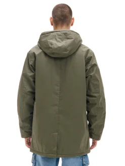 Clearance Cropp Oliwkowy płaszcz z kapturem zielony