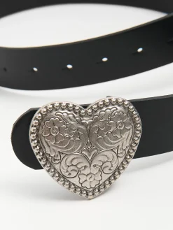 Fashion Cropp Pasek do spodni z motywem serca czarny