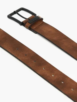 New Cropp Pasek z imitacji skóry brązowy