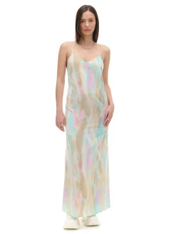 New Cropp Pastelowa sukienka maxi błękitny