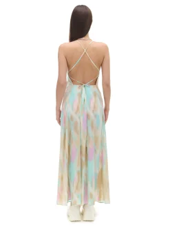 New Cropp Pastelowa sukienka maxi błękitny