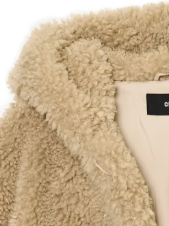 Discount Cropp Płaszcz ze sztucznego baranka beżowy