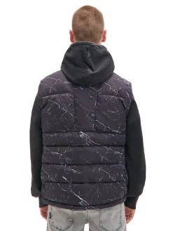 Sale Cropp Pikowana kamizelka z nadrukiem czarny