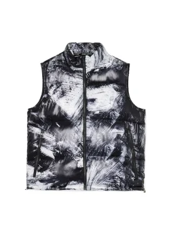 Clearance Cropp Pikowana kamizelka z nadrukiem czarny