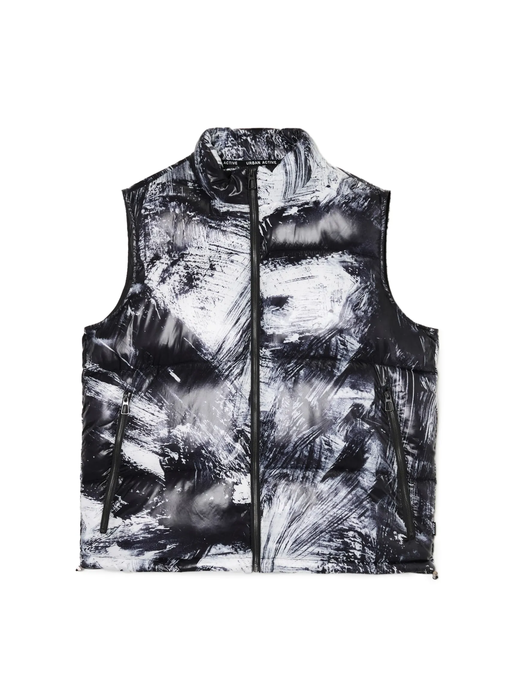Clearance Cropp Pikowana kamizelka z nadrukiem czarny