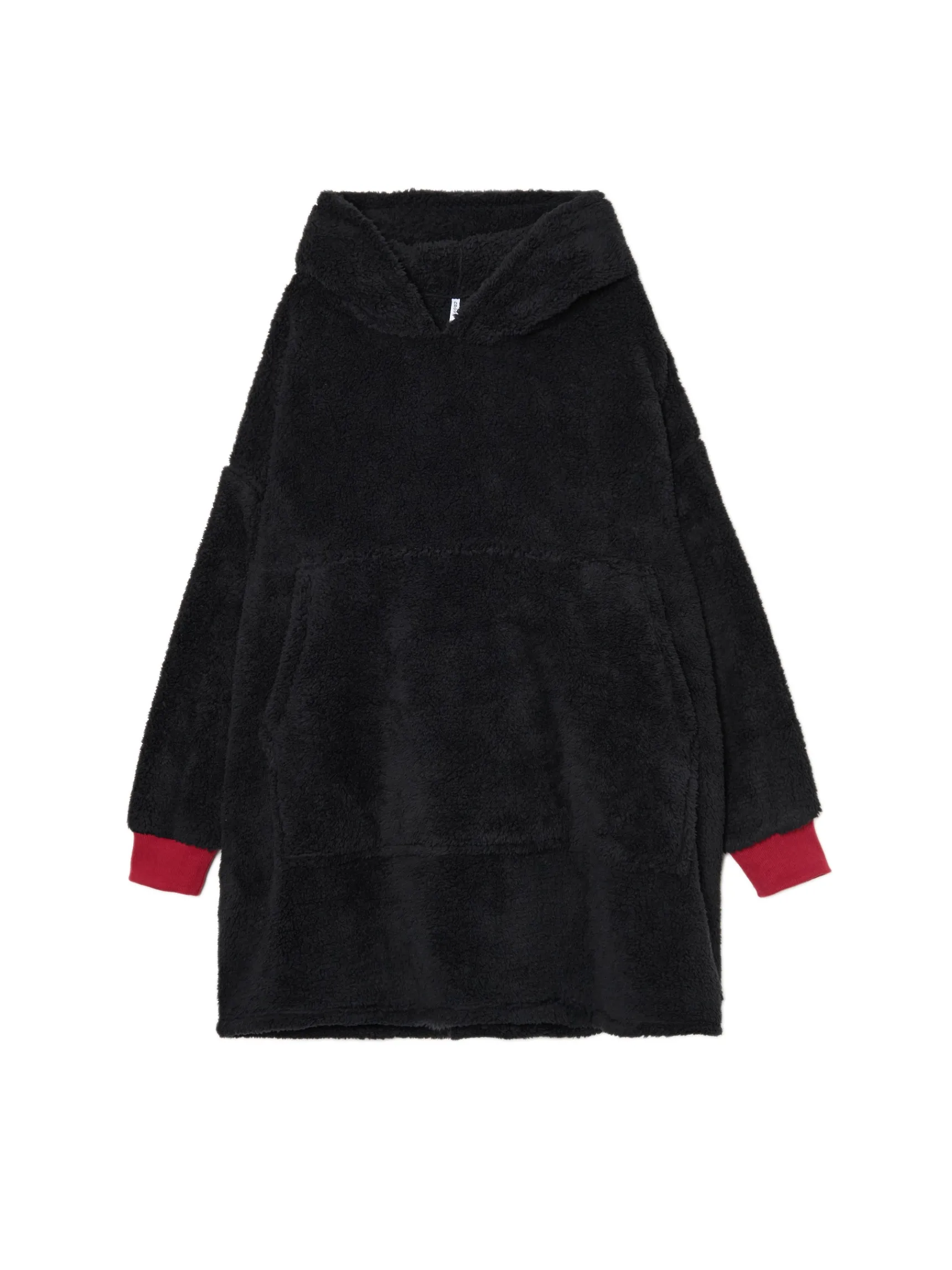 Best Cropp Pluszowa bluza snuddie z kotem czarny