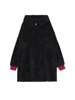 Best Cropp Pluszowa bluza snuddie z kotem czarny