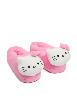 Discount Cropp Pluszowe kapcie z Hello Kitty różowy