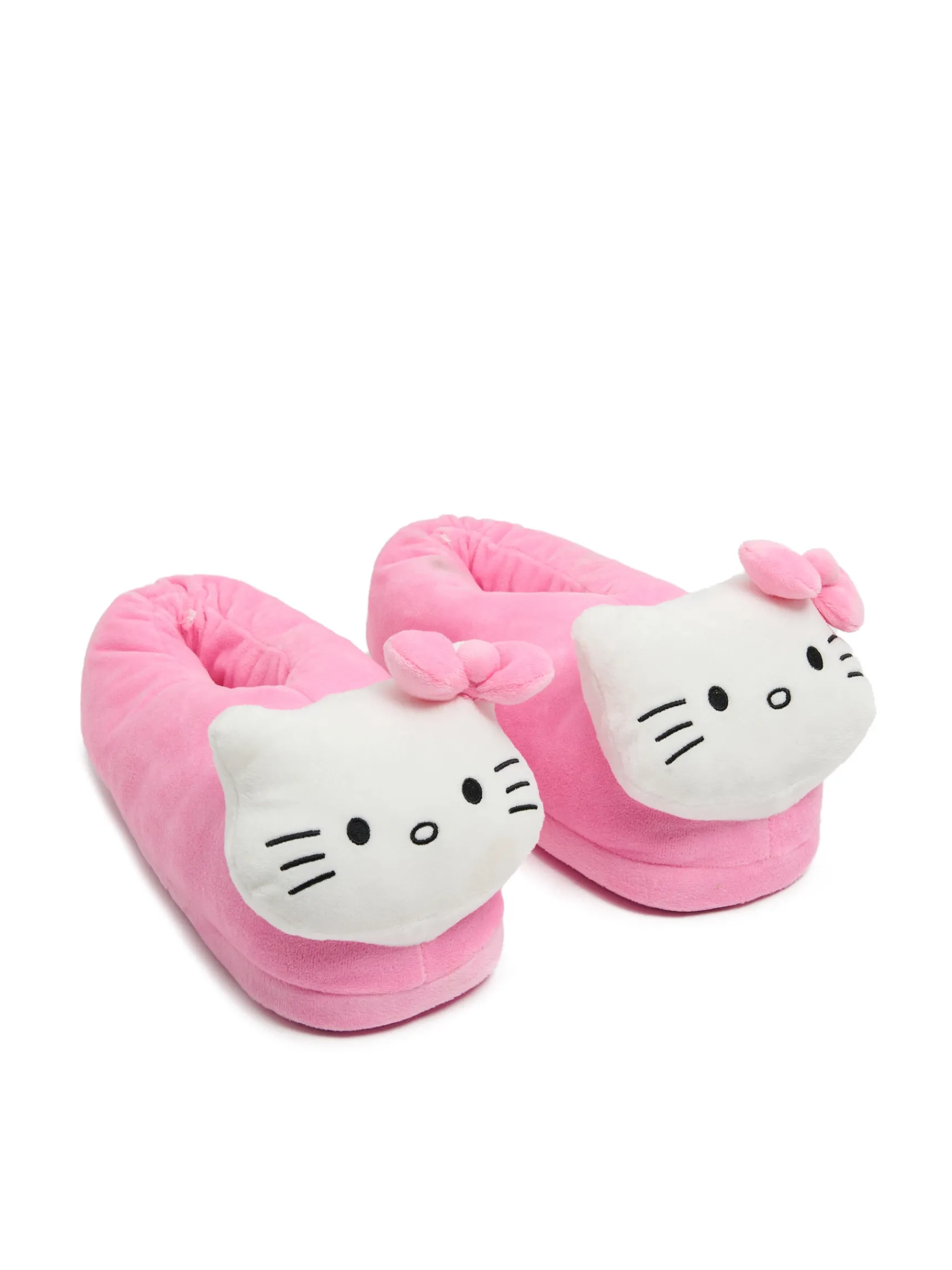 Discount Cropp Pluszowe kapcie z Hello Kitty różowy