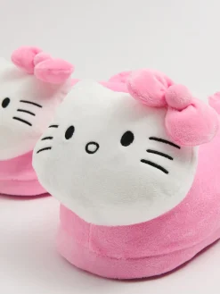 Discount Cropp Pluszowe kapcie z Hello Kitty różowy