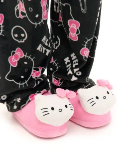 Discount Cropp Pluszowe kapcie z Hello Kitty różowy