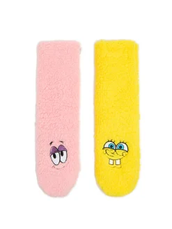 Discount Cropp Pluszowe skarpetki SpongeBob-Patryk wielobarwny