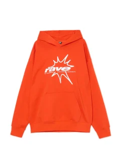 Fashion Cropp Pomarańczowa bluza hoddie i nadrukiem pomarańczowy