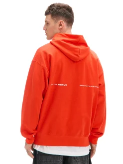 Fashion Cropp Pomarańczowa bluza hoddie i nadrukiem pomarańczowy