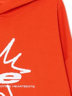 Fashion Cropp Pomarańczowa bluza hoddie i nadrukiem pomarańczowy