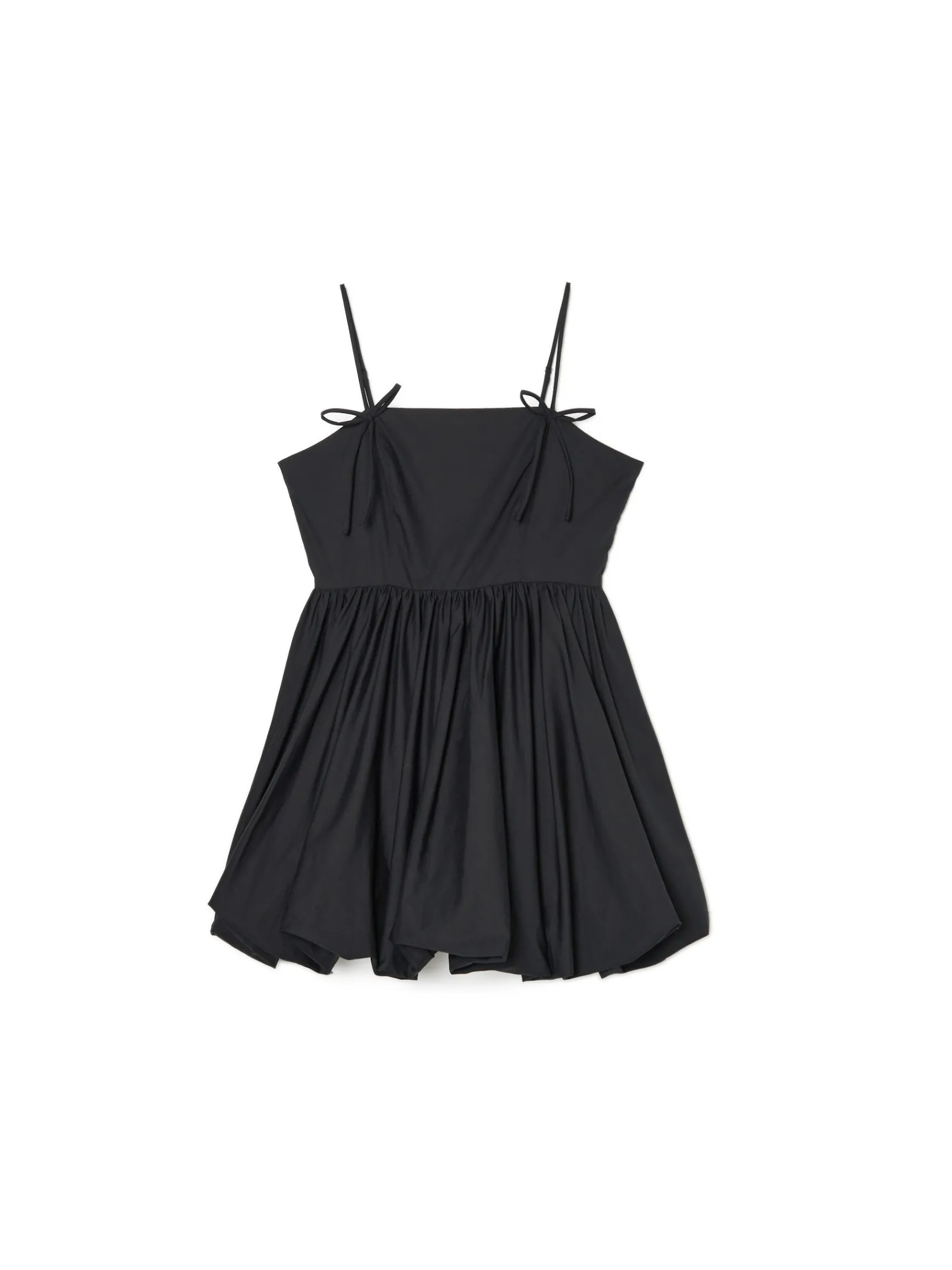 Best Cropp Popelinowa czarna sukienka mini czarny