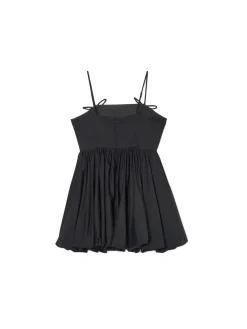 Best Cropp Popelinowa czarna sukienka mini czarny
