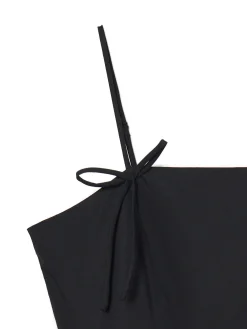 Best Cropp Popelinowa czarna sukienka mini czarny