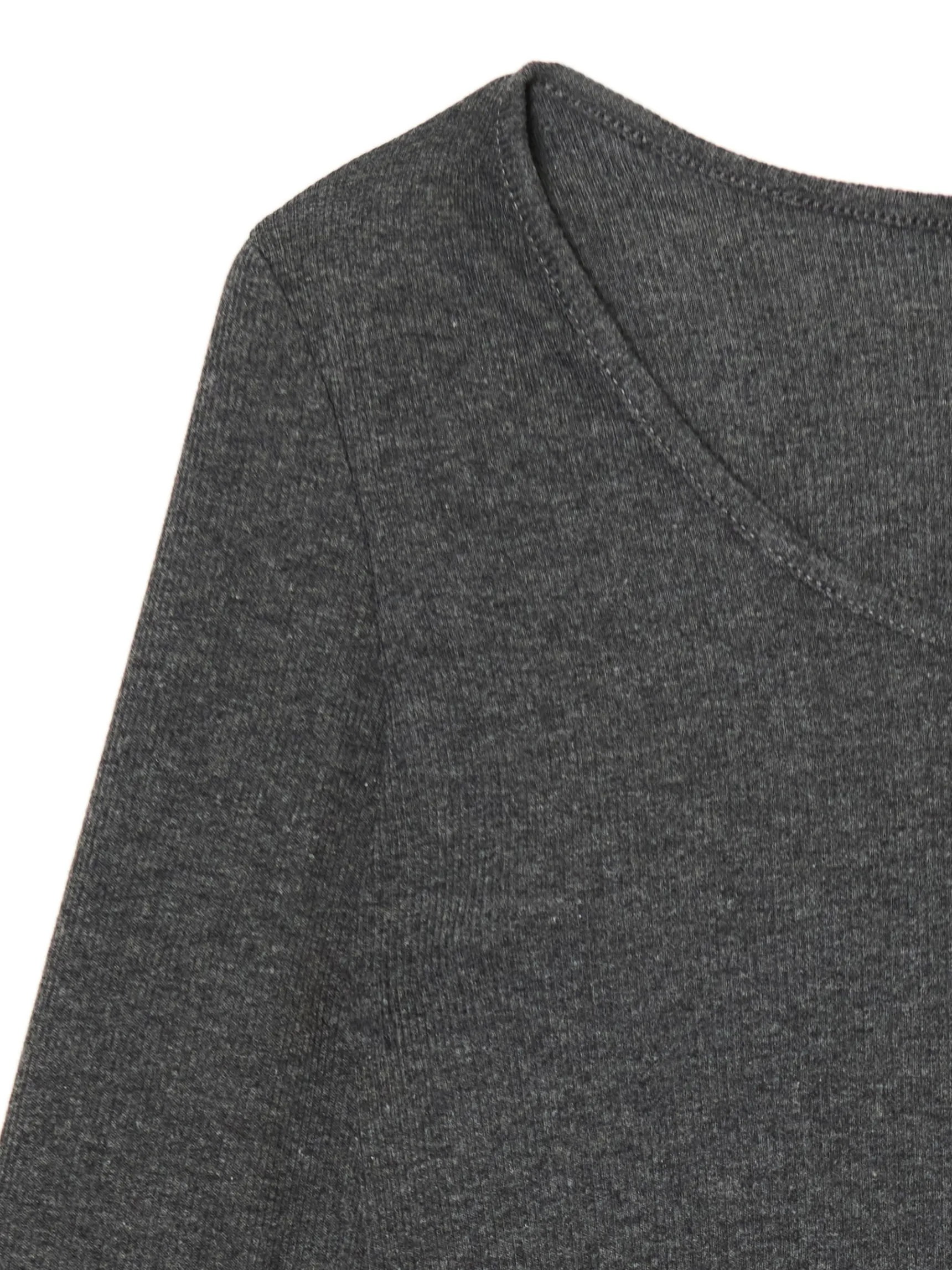 Sale Cropp Prążkowana szara koszulka longsleeve szary