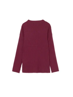 Online Cropp Prążkowany sweter oversize kasztanowy