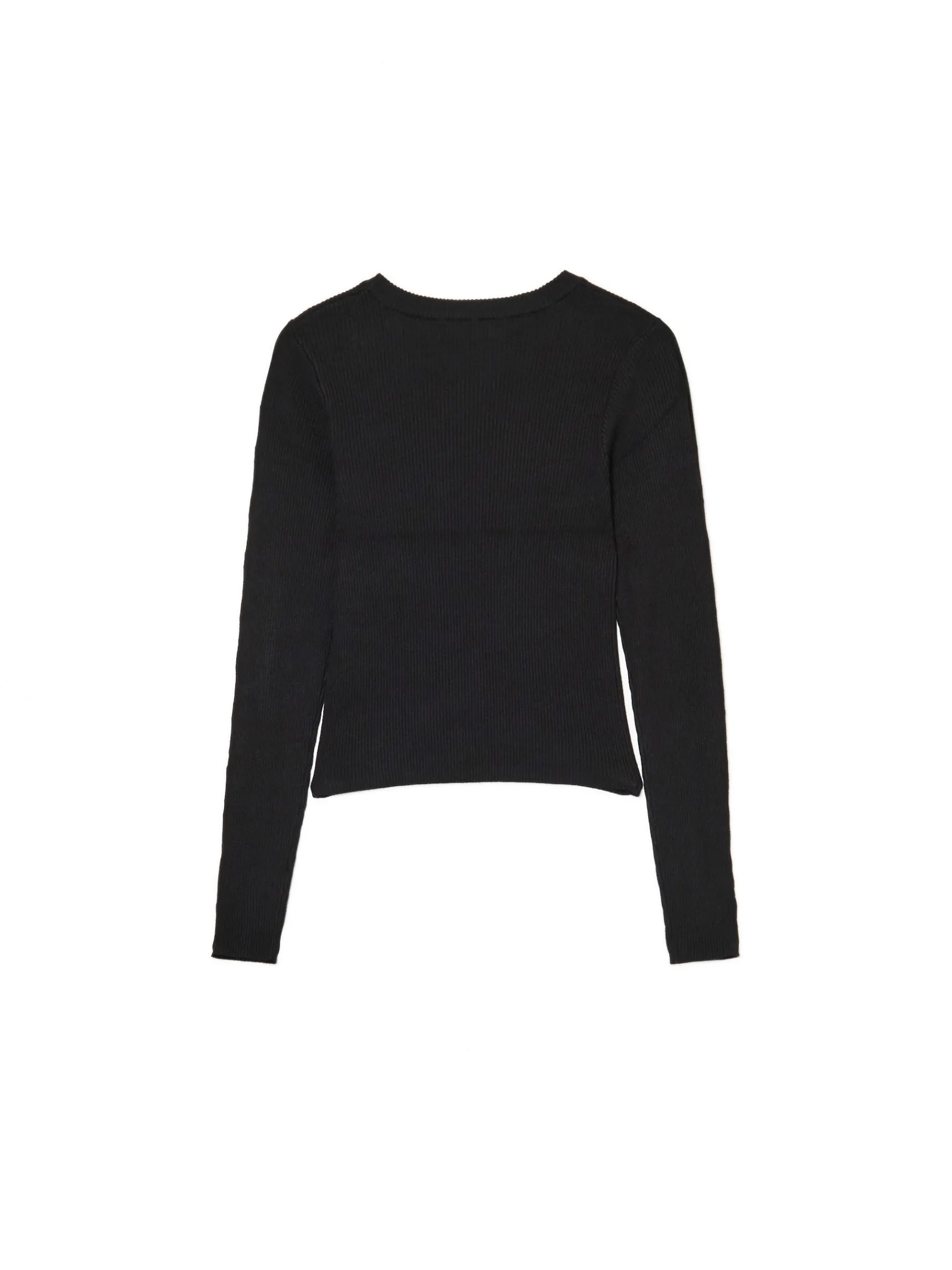 Best Cropp Prążkowany sweter z wycięciami na rękawach czarny