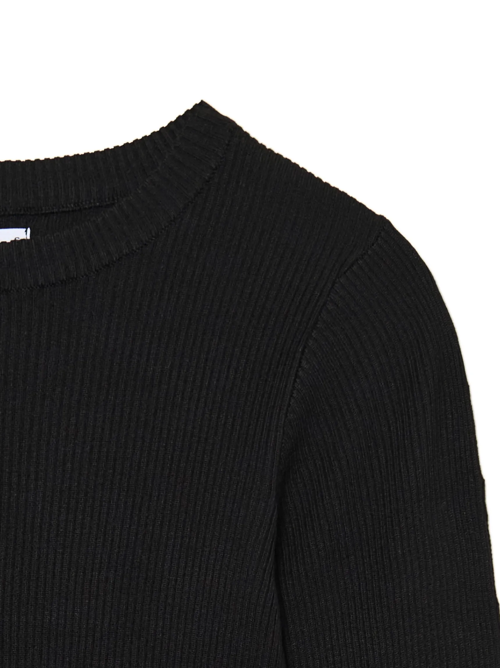 Best Cropp Prążkowany sweter z wycięciami na rękawach czarny