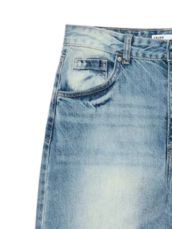 Outlet Cropp Retro jeansy wide leg błękitny