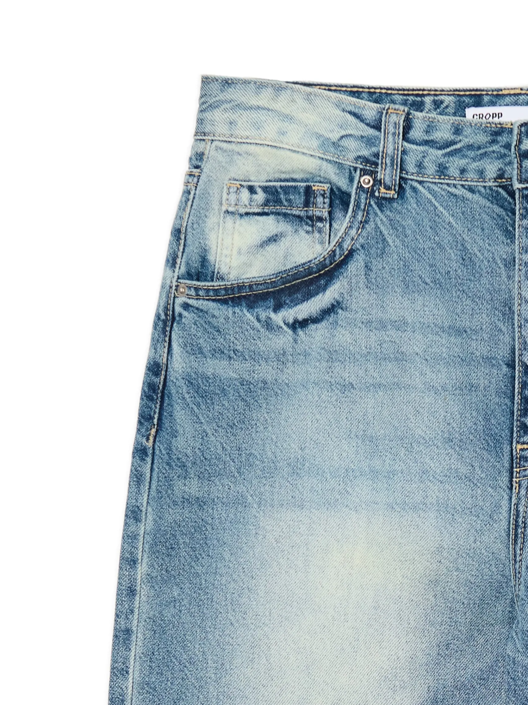 Outlet Cropp Retro jeansy wide leg błękitny