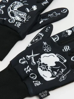 Fashion Cropp Rękawiczki z kontrastowym nadrukiem czarny