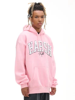 Discount Cropp Różowa bluza z aplikacją UNISEX różowy