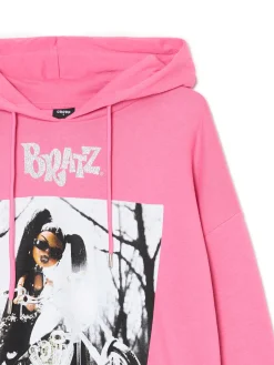 New Cropp Różowa bluza z kapturem Bratz różowy