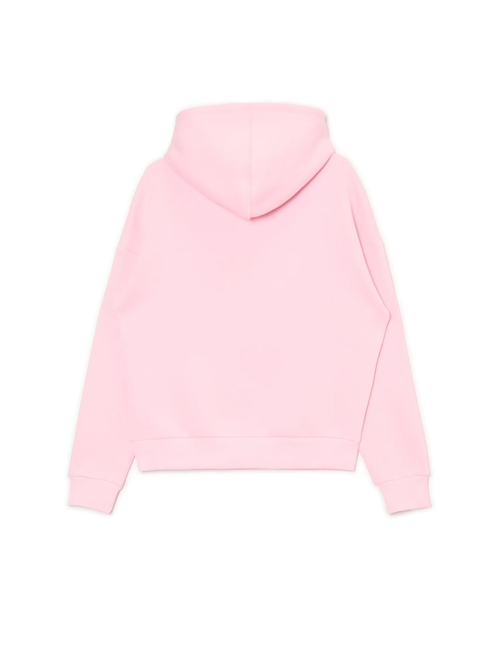 Sale Cropp Różowa bluza z kapturem i nadrukiem różowy