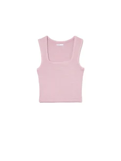 Hot Cropp Różowa koszulka z głębokim dekoltem różowy