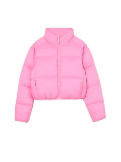 Best Cropp Różowa kurtka puffer różowy
