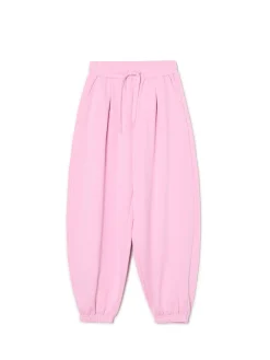 Outlet Cropp Różowe joggery z wysokim stanem różowy